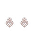 Rose Toned AD Zircon Studed Delicate Minimal Floral Pendant Jewellery Set