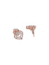 Rose Toned AD Zircon Studed Delicate Minimal Floral Pendant Jewellery Set