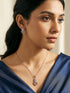 Rose Toned AD Zircon Studed Delicate Minimal Floral Pendant Jewellery Set