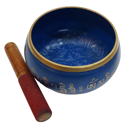 Brass Blue Tibetan Singing Bowl 1464g Set 1