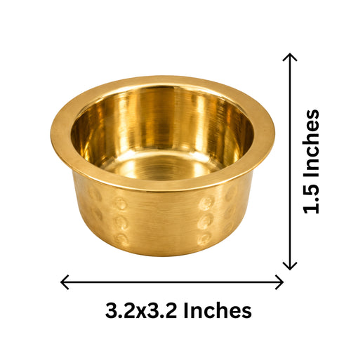 Miniature Brass Hammered Patela/Bhagona for Home Decor | Pack of 4