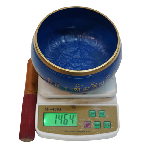 Brass Blue Tibetan Singing Bowl 1464g Set 1