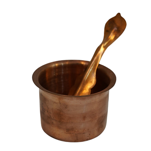 Copper Panchapatra with spoon for pooja 40g (Pack of 2)