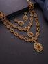Antique Gold Polish Ruby Red layered Bridal Statement Necklace Jewellery Set
