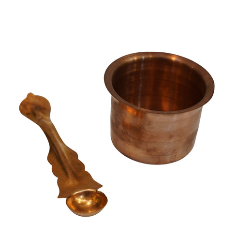Copper Panchapatra with spoon for pooja 40g (Pack of 2)