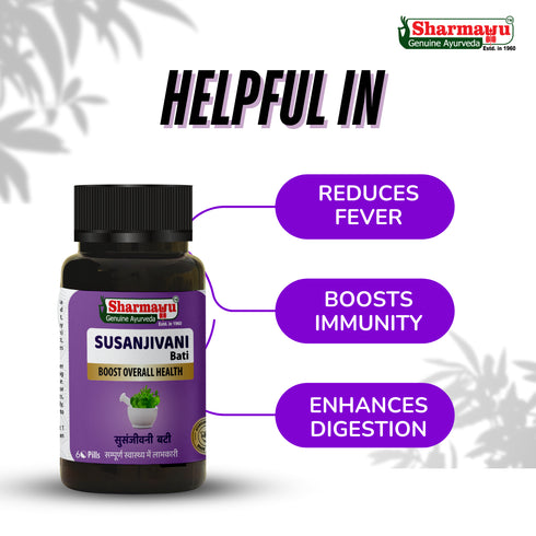 Sharmayu Ayurveda Susanjivani Bati Sanjivani Bati Ayurvedic Fever Relief and Immunity Booster 60 Pills
