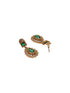 Antique Gold Polish Emerald Green layered Bridal Statement Necklace Jewellery Set