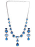 Silver Plated Sapphire Blue AD Zircon Studded Designer Statement Cocktail Jewellery Set