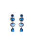 Silver Plated Sapphire Blue AD Zircon Studded Designer Statement Cocktail Jewellery Set
