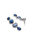 Silver Plated Sapphire Blue AD Zircon Studded Designer Statement Cocktail Jewellery Set