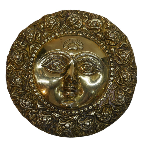 Brass Sun Face Wall Hanging 1351g Set 1