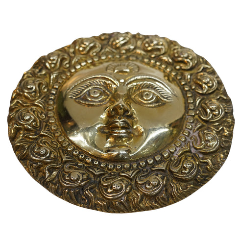 Brass Sun Face Wall Hanging 1351g Set 1