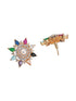 Gold Plated Nav Ratna Cubic Zirconia Stones Studded Star Shaped Pendant Jewellery Set