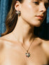 Gold Plated Nav Ratna Cubic Zirconia Stones Studded Star Shaped Pendant Jewellery Set