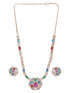Gold Plated Nav Ratna Zircon Studded Temple Minimal Jewellery Set