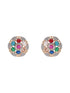 Gold Plated Nav Ratna Zircon Studded Temple Minimal Jewellery Set