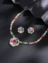 Gold Plated Nav Ratna Zircon Studded Temple Minimal Jewellery Set