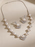 Silver Plated AD & Pearl Studded Designer Cocktail Jewellery Set