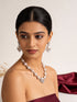 Silver Plated AD & Pearl Studded Designer Cocktail Jewellery Set
