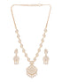 Gold plated White AD Zircon Studded Pendant Minimal Jewellery Set