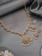 Gold plated White AD Zircon Studded Pendant Minimal Jewellery Set