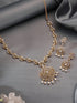 Gold plated White AD Zircon Studded Pendant Minimal Jewellery Set