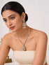 Gold plated White AD Zircon Studded Pendant Minimal Jewellery Set