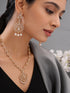 Gold plated White AD Zircon Studded Pendant Minimal Jewellery Set
