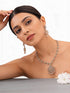 Gold plated White AD Zircon Studded Pendant Minimal Jewellery Set