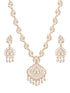 Gold plated White AD Zircon Studded Pendant Minimal Jewellery Set