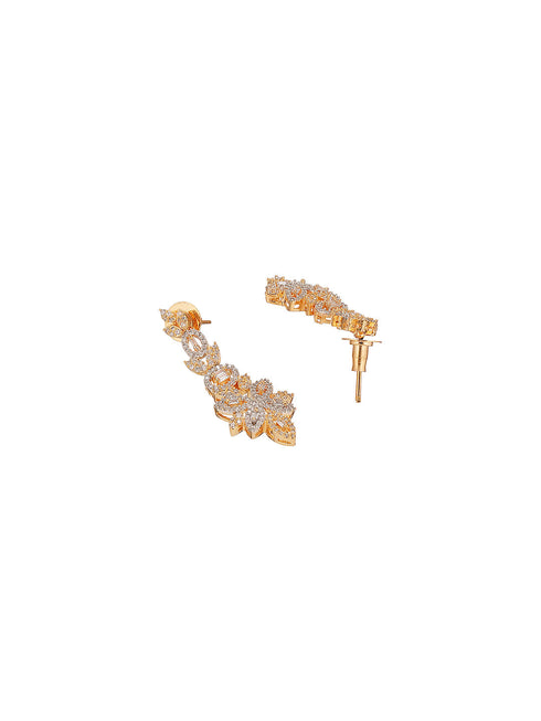 Gold Plated AD Zircon Studded Pearl Maala Luxe Jewellery Set