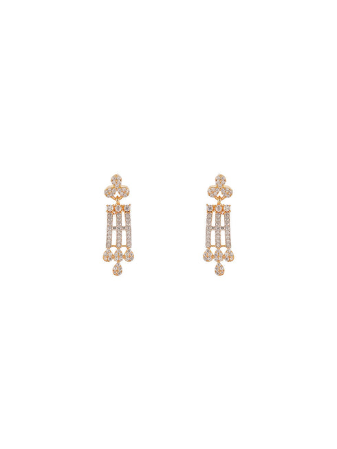 Gold Plated AD Zircon Studded Trendy Bridal Cocktail Jewellery Set