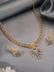 Gold Plated AD Studded Pendant Luxe Jewellery Set