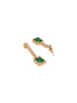Rose Gold Plated Green Emerald AD Studded Luxe Dropdown Cocktail Jewellery Set