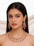 Gold Plated Ruby Red AD Studded Luxe Choker Jewellery Set