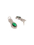 Silver Plated Emerald Green AD Studded Cocktail Link Jewellery Set