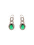 Silver Plated Emerald Green AD Studded Cocktail Link Jewellery Set
