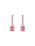 Silver Toned Ruby Red AD Zircon Studded Dangling Cocktail Jewellery Set