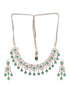 Silver Plated Emerald Green AD Studded Luxe Choker Jewellery Set