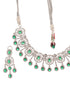 Silver Plated Emerald Green AD Studded Luxe Choker Jewellery Set