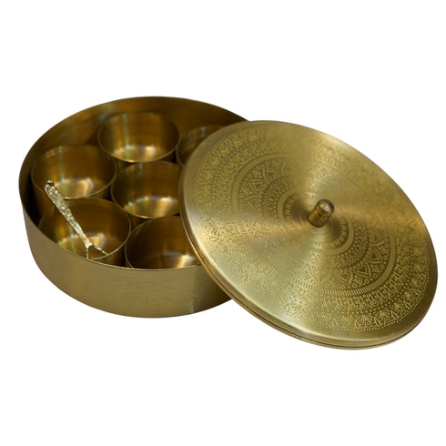 Vintage Brass Masala Box 771g