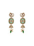 Antique Gold Plated Green Emerald AD & Kundan Studded Temple Peacock Motif Choker Jewellery Set