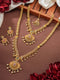 Combo Gold Plated AD & Pearl Studded Temple Peacock Bridal Jewellery Set