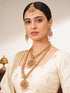 Combo Gold Plated AD & Pearl Studded Temple Peacock Bridal Jewellery Set