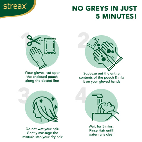 Streax Insta Shampoo Hair Colour - Natural Brown