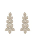 White Rhodium Plated Cubic Zircon Studded Statement Floral Luxe Necklace Jewellery Set