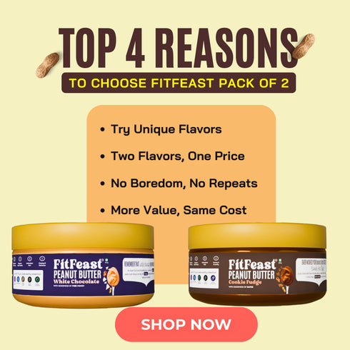 Fitfeast White Chocolate & Cookie Fudge Peanut Butter (150g Each)