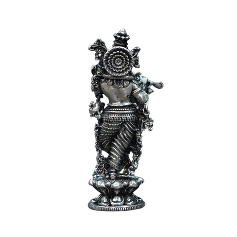 Pure Silver Antique Krishna Standing 33.02G By Mahita Collections