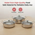 Vinod Stainless Steel Elite Bowl 3 Pcs Set with Glass Lids and Side Handles Highest Grade Stainless Steel Mirror Finish Strong and Sturdy Build