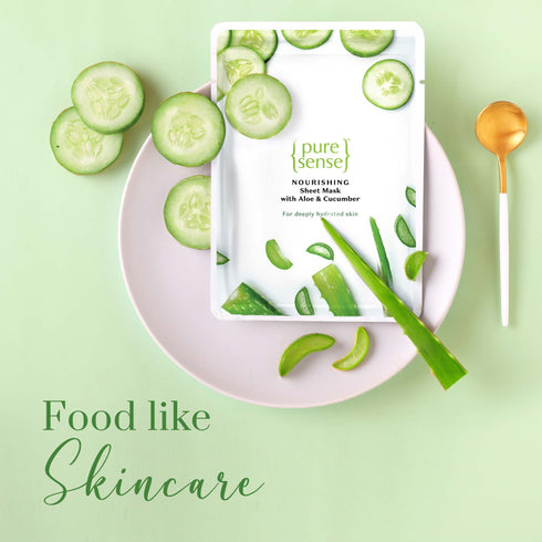 PureSense Nourishing Sheet Mask with Aloe Vera & Cucumber | From the makers of Parachute Advansed
